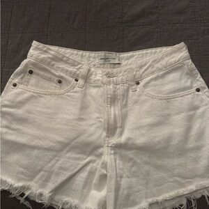 Abercrombie & Fitch White Low Rise Baggy Jean Shorts